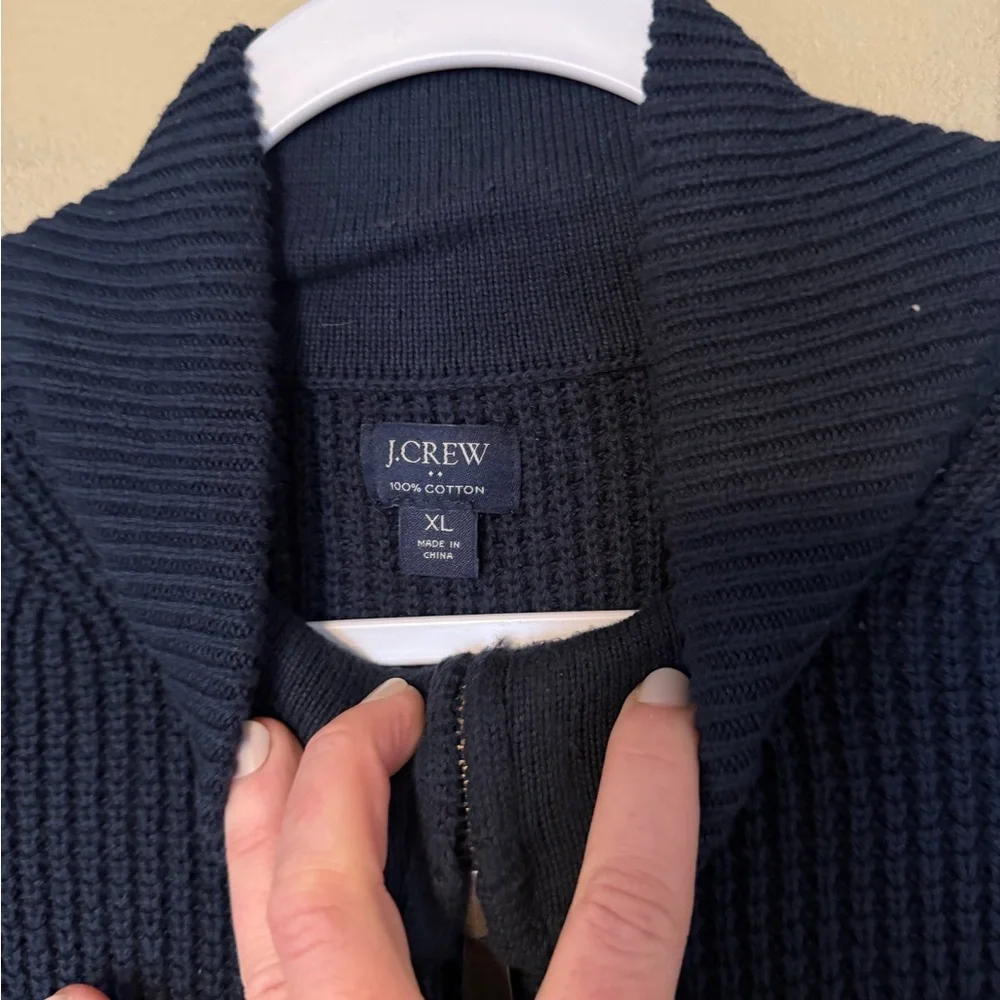 J. Crew Men's Cotton Waffle Knit Half Zip Sweater
